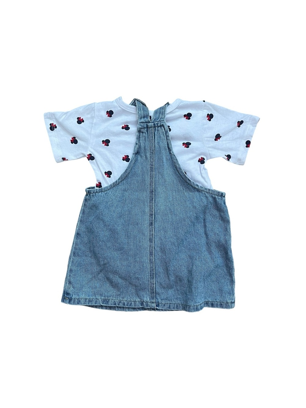 Disney light blue denim overall dress with Minnie Mouse 12m - Picture 2 of 6